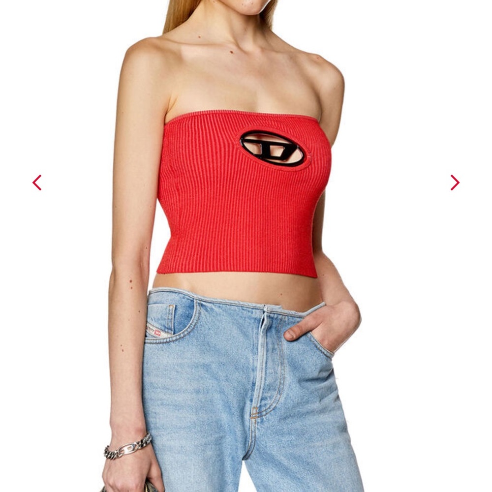 Diesel Bandeau top with oval D plaque